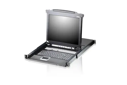 Consola LCD single rail con switch KVM integrado VGA PS/2-USB de 8 puertos - Imagen 1