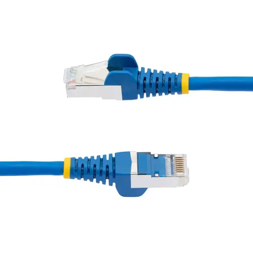Cable de 7,5m de Red Ethernet CAT6a - Azul - Low Smoke Zero Halogen (LSZH) - 10GbE - 500MHz - PoE++ de 100W - Snagless sin Pestillo - RJ-45 - Cable de Red S/FTP - Imagen 3