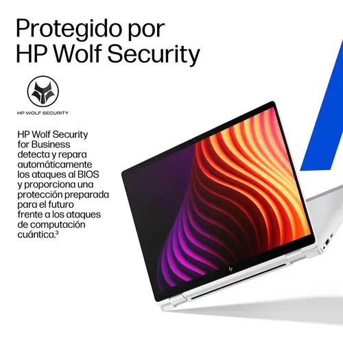EliteBook X Flip G2i 14 inch Notebook Next Gen AI PC Wolf Pro Security Edition Copilot+ PC Intel Core Ultra 7 356H Híbrido (2-en-1) 35,6 cm (14") Pantalla táctil WUXGA 32 GB LPDDR5x-SDRAM 1 TB SSD Wi-Fi 7 (802.11be) Windows 11 Pro Plata - Imagen 7