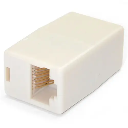 Caja de Empalme Acoplador para Cable Cat5 Ethernet UTP - 2x Hembra RJ45 - Beige - Imagen 1
