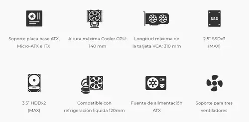 Coolbox CAJA ATX A780 USB-C 3.2 GEN1 F. 650W 85+ - Imagen 5