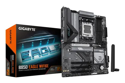 B850 EAGLE WIFI6E Placa Base - Procesadores AMD Ryzen Serie 9000, VRM digital de 8+2+2 fases, hasta 8200MHz DDR5 (OC), 1xPCIe 5.0 + 2xPCIe 4.0 M.2, LAN GbE, WIFI 6E, USB 3.2 Gen 2 - Imagen 1