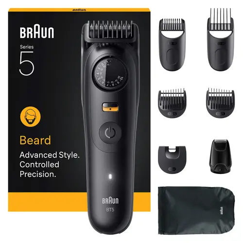 BeardTrimmer 5 BT5560 depiladora para la barba Batería 40 2 cm Mojado y seco Negro - Imagen 1