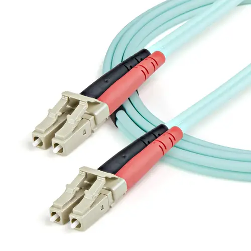 Cable de 1m de Fibra Óptica Multimodo OM3 LC a LC UPC - Full Duplex 50/125µm - para Redes de 100G - LOMMF/VCSEL - Pérdida Baja al Insertar <0.3dB - Cable LSZH - Imagen 3