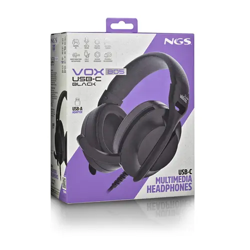 VOX805 USB-C BLACK Auriculares Alámbrico Diadema Llamadas/Música USB Tipo C Negro - Imagen 5