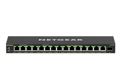 GS316EP-100PES switch Gestionado Gigabit Ethernet (10/100/1000) Energía sobre Ethernet (PoE) Negro - Imagen 2