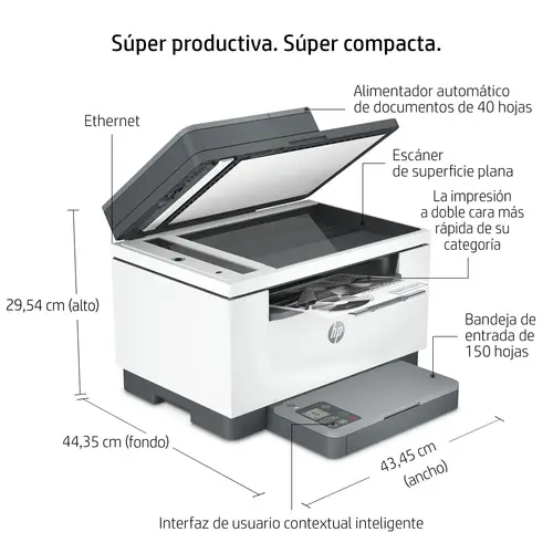 LaserJet M234sdn Multifunction Blanco y negro Impresora, Solo Ethernet  Fotocopiadora, escáner - Imagen 3