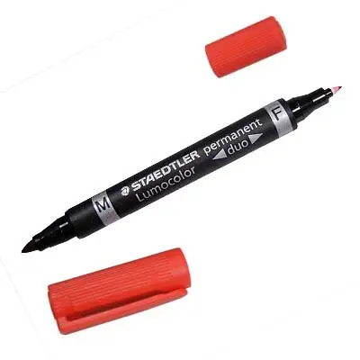 Lumocolor Duo marcador permanente Punta redonda/fina Rojo 1 pieza..