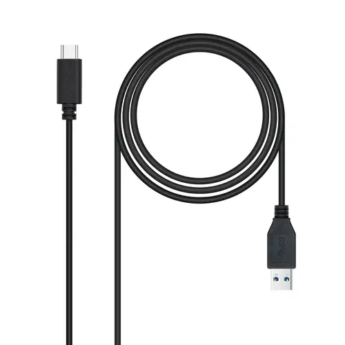 Cable USB 3.1, Gen2 10 Gbps 3A, tipo USB-C/M-A/M, Negro, 2 m - Imagen 1