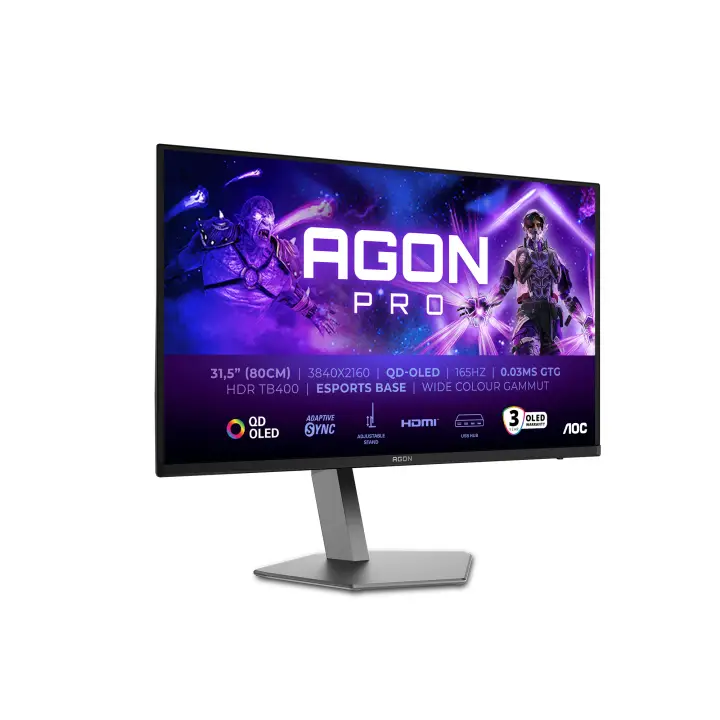 AGON PRO AG326UD pantalla para PC 80 cm (31.5") 3840 x 2160 Pixeles 4K Ultra HD QD-OLED Negro