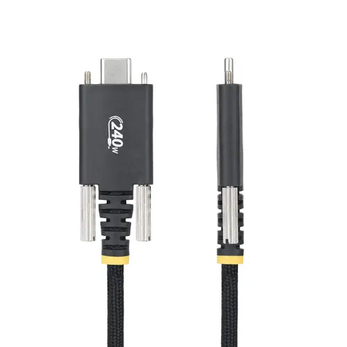 Cable Cargador USB-C de 3m - Tornillos Laterales de Fijación - Cable USB Tipo C de Carga EPR de 240W (5A) - Cable USB 2.0 - Cable Resistente con Recubrimiento de Silicona - USB-IF - Imagen 2