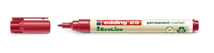 25 EcoLine marcador permanente Punta redonda Rojo