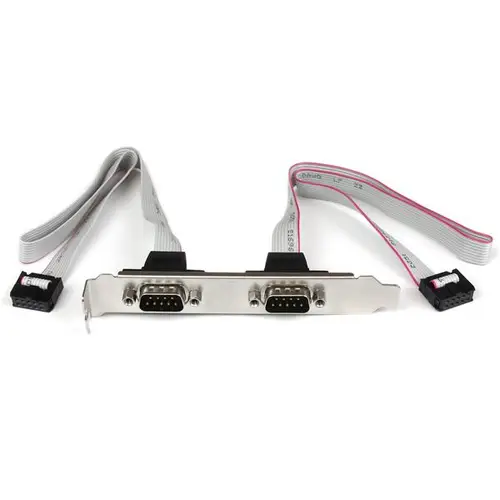 Cabezal Bracket 2 puertos COM de Serie Serial - 2x DB9 Macho - 2x IDC10 Hembra - Imagen 1