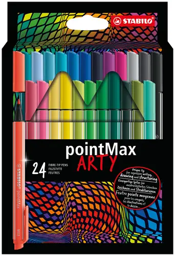 pointMax rotulador de punta fina Medio Colores surtidos 24 pieza(s) - Imagen 1