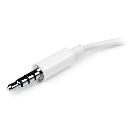 Adaptador de Auriculares con Micrófono Mini-Jack 3,5mm 4 pines a Conectores de Auriculares y de Micrófono - M a 2xH Blanco - Imagen 4