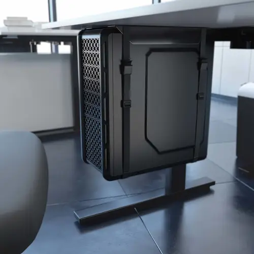 Soporte para CPU Debajo de Escritorio con Correa, Negro - Imagen 4