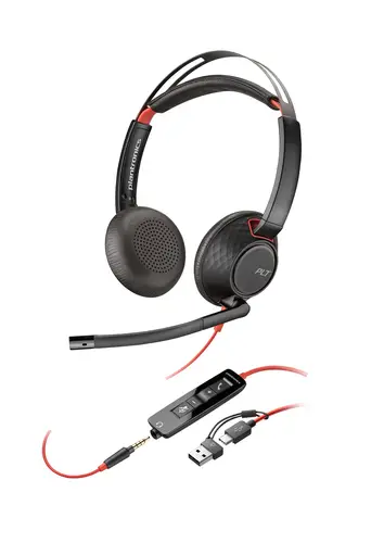 Auriculares Blackwire 5220 estéreo USB-C + conector de 3,5 mm + adaptador USB-C/A (paquete) - Imagen 4