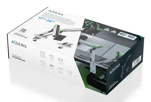 DT38TSR-345 soporte para monitor 96,5 cm (38") Escritorio Negro, Blanco - Imagen 6