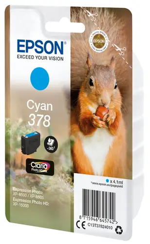 Squirrel Singlepack Cyan 378 Claria Photo HD Ink - Imagen 2