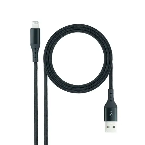 Cable Lightning a USB 2.0, Lightning/M -USB A/M, Negro, 1 m - Imagen 1