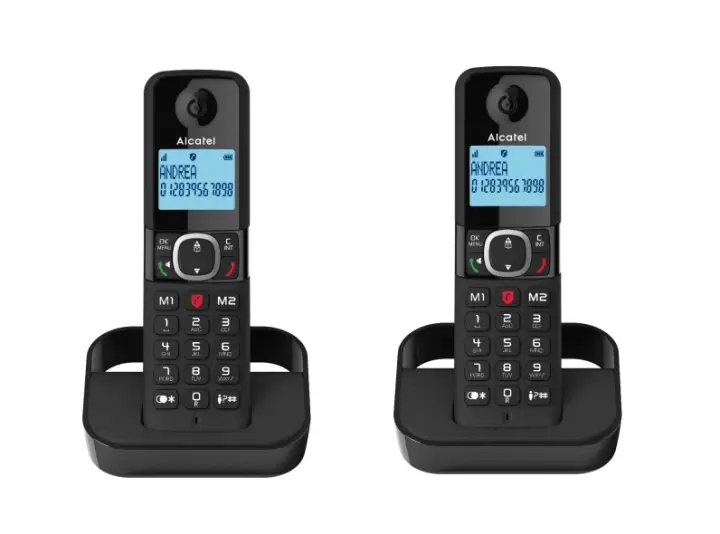 F860 DUO EU Teléfono DECT Identificador de llamadas Negro
