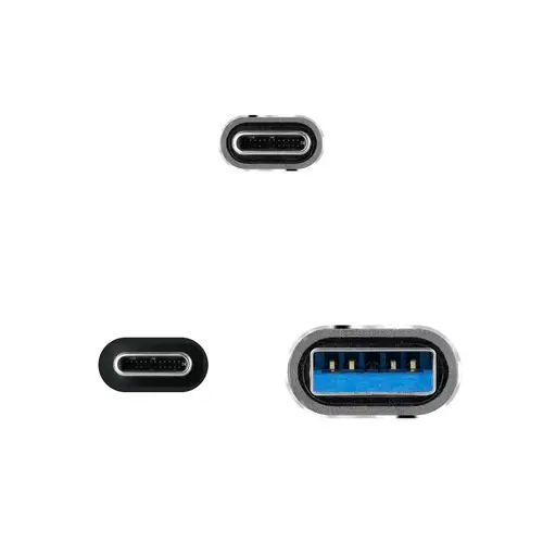 Cable USB 3.2 Gen2x2 20Gbps 5A/100W, USB-C+USB-A/M a USB-C/M, Gris/Negro, 3m - Imagen 3