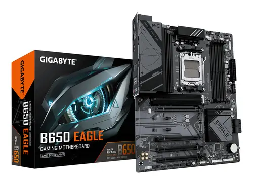 B650 EAGLE Placa base - AMD Ryzen serie 9000, VRM de 12+2+2 fases, hasta 7600 MHz DDR5 (OC), 1xPCIe 5.0 + 2xPCIe 4.0 M.2, LAN GbE, USB 3.2 Gen 2 - Imagen 1