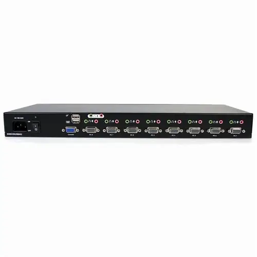 Conmutador Switch KVM 8 Puertos de Vídeo VGA HD15 USB 2.0 USB A y Audio - 1U Rack Estante - Imagen 3