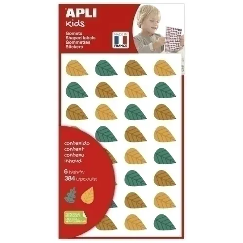 APLI GOMETS HOJAS DE ÁRBOLES REMOVIBLES 384U 6 HOJAS C/SURTIDOS