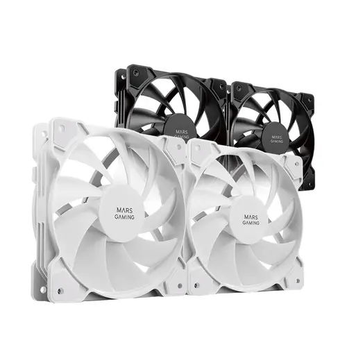MF-PROX2 Blanco, Kit 2 Ventiladores 120mm, Sistema Anti-vibraciones, Ultra-silenciosos, Doble Conexión 3PIN + 4PIN - Imagen 3