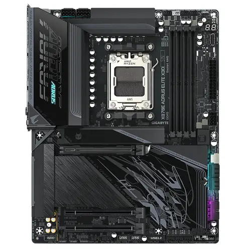 X870E AORUS ELITE X3D Placa Base  Compatible con procesadores AMD Ryzen 9000, VRM digital de 16+2+2 fases, hasta 9000 Hz DDR5 (OC), 2 x PCIe 5.0 + 2 x PCIe 4.0, Wi-Fi 7, LAN 5 GbE, USB 4 - Imagen 2