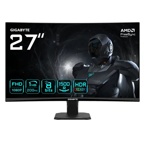 GS27FCA Monitor gaming curvo 27" FHD - 1920 x 1080, 200Hz, 1ms, 250 cd/m², FreeSync Premium, HDR Ready, HDMI 2.0, DisplayPort 1.4 - Imagen 1