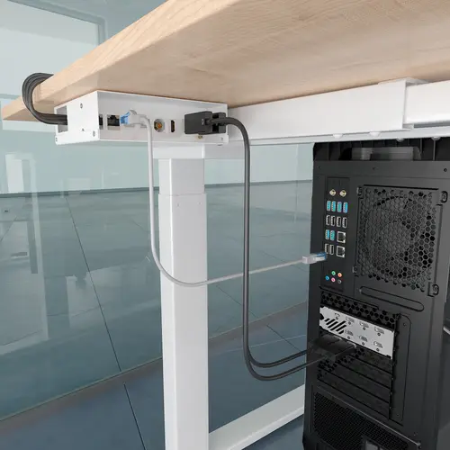AISENS Caja de Conexiones VGA Jack 3 5 2xHDMI 2xUSB B 2xRJ45 Cat 6A STP  Blanco - Imagen 6