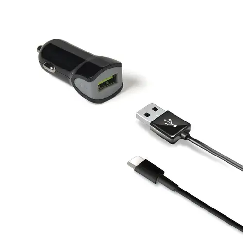 CCUSBTYPEC cargador de dispositivo móvil Smartphone, Tableta Negro Encendedor de cigarrillos Auto - Imagen 1