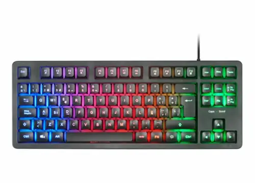 MK023, Teclado Gaming TKL, Tecnología Híbrida H-Mech, Iluminación FRGB Rainbow, Anti-ghosting, Compatibilidad Universal, Negro, Idioma Español - Imagen 2
