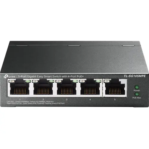 TL-SG105MPE switch L2 Gigabit Ethernet (10/100/1000) Energía sobre Ethernet (PoE) Negro - Imagen 2