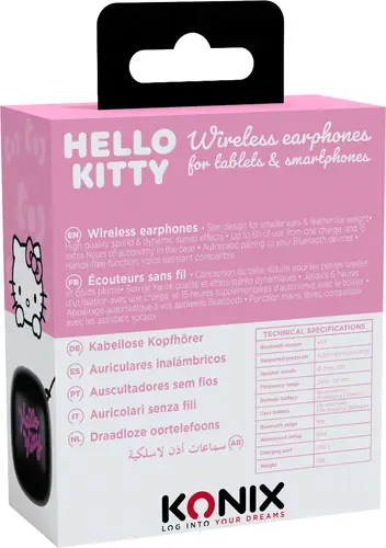 Hello Kitty Auriculares Inalámbrico Dentro de oído Llamadas/Música Bluetooth Rosa, Blanco - Imagen 2