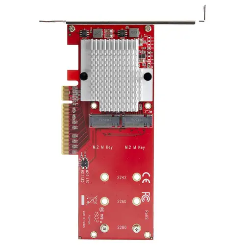 Tarjeta Adaptadora para 2 SSD M.2 PCIe SSD - Dos SSDs NVMe o AHCI M.2 SSD a x8/x16 PCI Express 3.0 - Compatible con PCIe M.2 NGFF (M-Key) - Admite 2242, 2260, 2280 - Mac y PC - Imagen 5