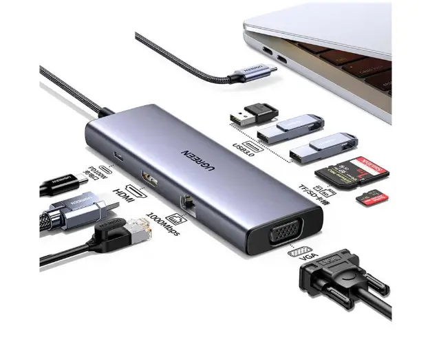 Revodok USB-C 6-IN-1 Hub met 4K HDMI USB Tipo C 10000 Mbit/s
