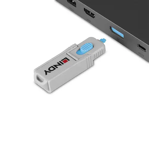 40324 bloqueador de puerto Bloqueador de puerto + clave DisplayPort Azul Acrilonitrilo butadieno estireno (ABS) 5 pieza(s) - Imagen 4