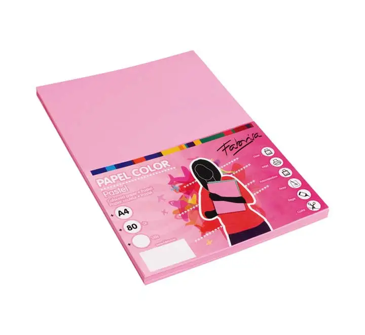 PAQ. 100H PAPEL FABRISA 80GR A4 ROSA