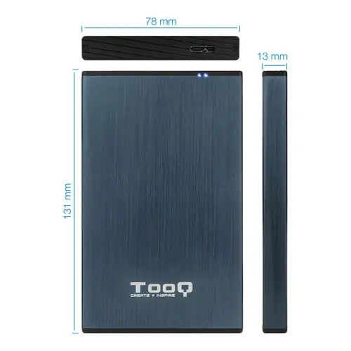TQE-2527PB caja para disco duro externo Caja de disco duro (HDD) Negro, Marina 2.5" - Imagen 4