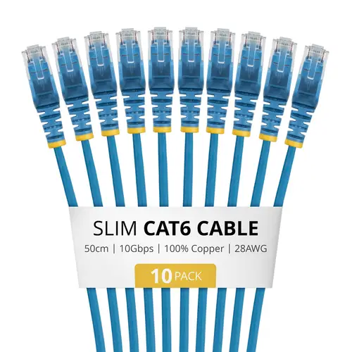 N6PAT50CMBLS10PK cable de red Azul 0,5 m Cat6 U/UTP (UTP) - Imagen 1