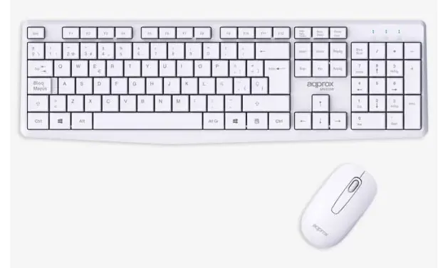 APPMX420W teclado Ratón incluido Hogar / Oficina RF inalámbrico QWERTY Español Blanco