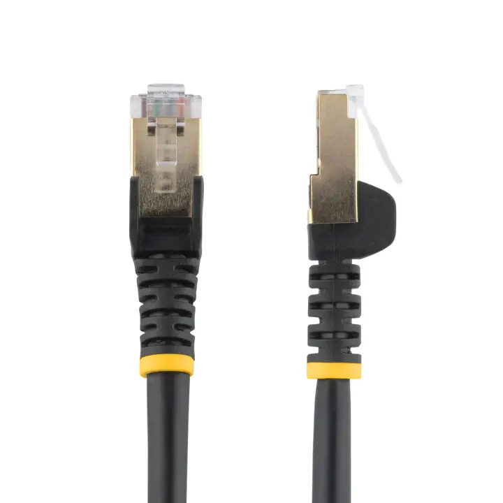 Cable de 1m de Red Ethernet RJ45 Cat6a Blindado STP - Cable sin Enganche Snagless - Negro