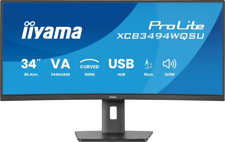 ProLite XCB3494WQSU-B1 pantalla para PC 86,4 cm (34") 3440 x 1440 Pixeles UltraWide Quad HD LED Negro