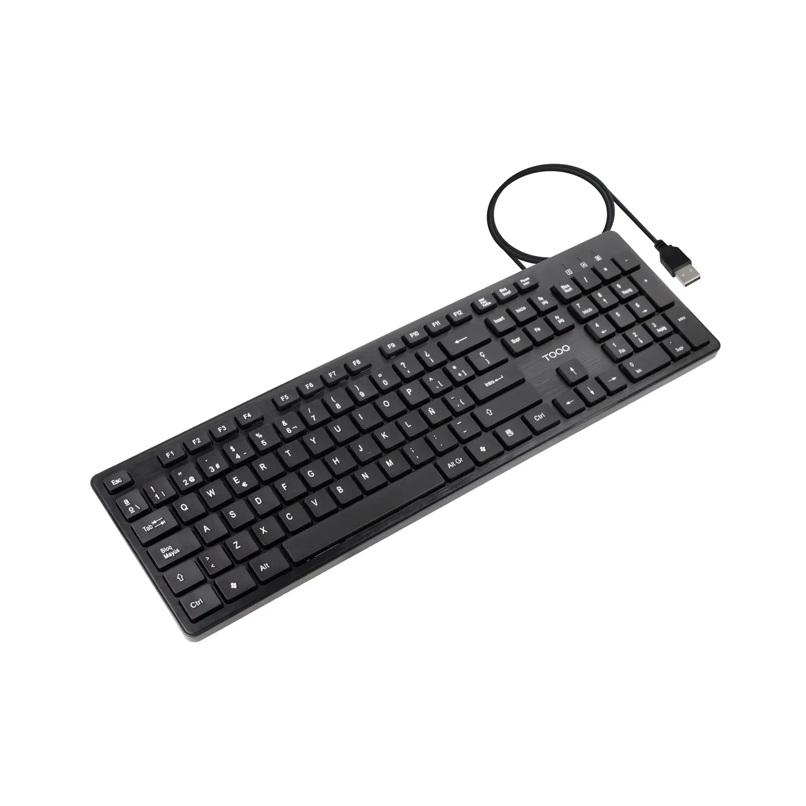 Teclado silencioso USB, 105 teclas, Negro