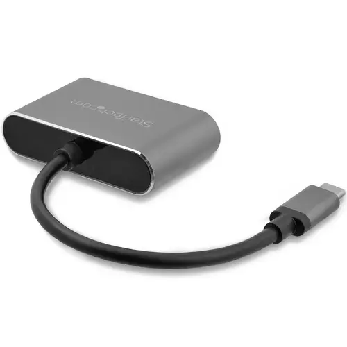 Adaptador USB-C a VGA y HDMI - 2en1 - 4K 30Hz - Gris Espacial - Adaptador Gráfico Externo USB Tipo C - Imagen 2