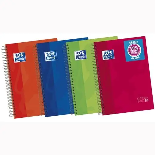 OXFORD CLASSIC CUADERNO EUROPEANBOOK 5 MULTIASIGNATURA A4+ 120H 1 LÍNEA T/EXTRADURAS C/SURTIDOS