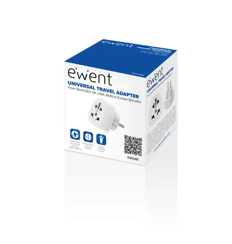 EW1480 adaptador de enchufe eléctrico Universal Blanco - Imagen 2